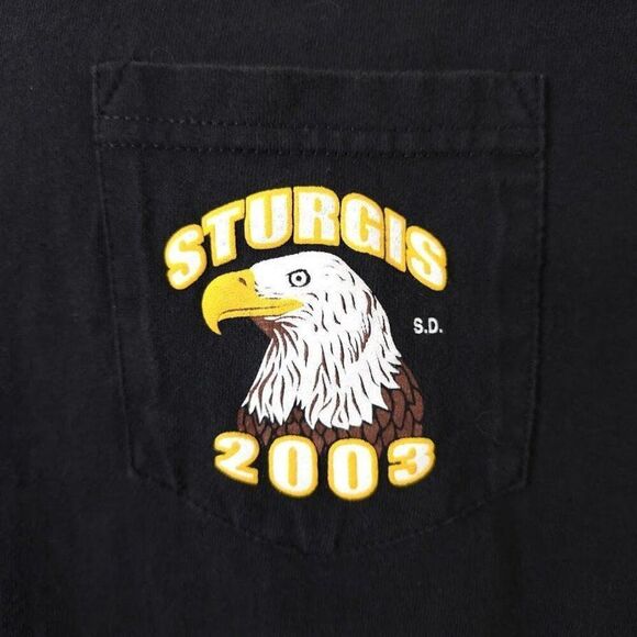 Vintage Sturgis T Shirt Mens Size Large Black Y2K 2003 Black Hills Rally - Picture 3 of 6